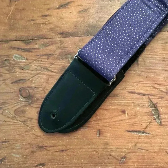 Adjustable Padded Purple Guitar Strap with Sparkles - Picture 2 of 4